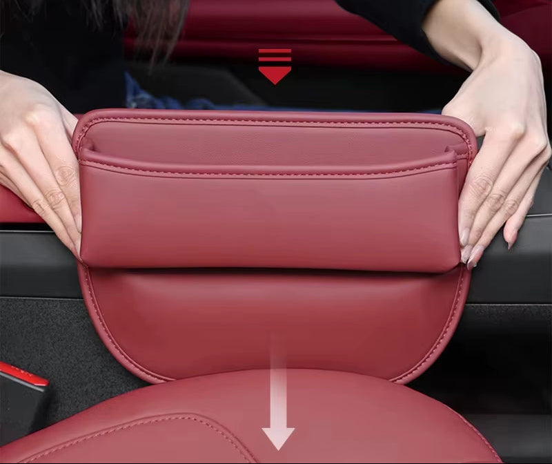 1Pc Universal Car Seat Gap Organizer PU Auto Console Side Pocket Seat Crevice Storage Box Interior Accessories
