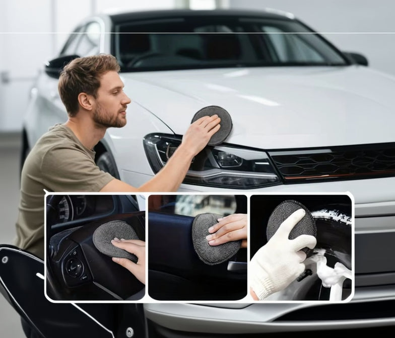 11Pcs Microfiber Car Cleaning Kit Tire Brush Scratch Removal Pads Detailing Sponges Interior Cleaning Essentials Cleaning Tools