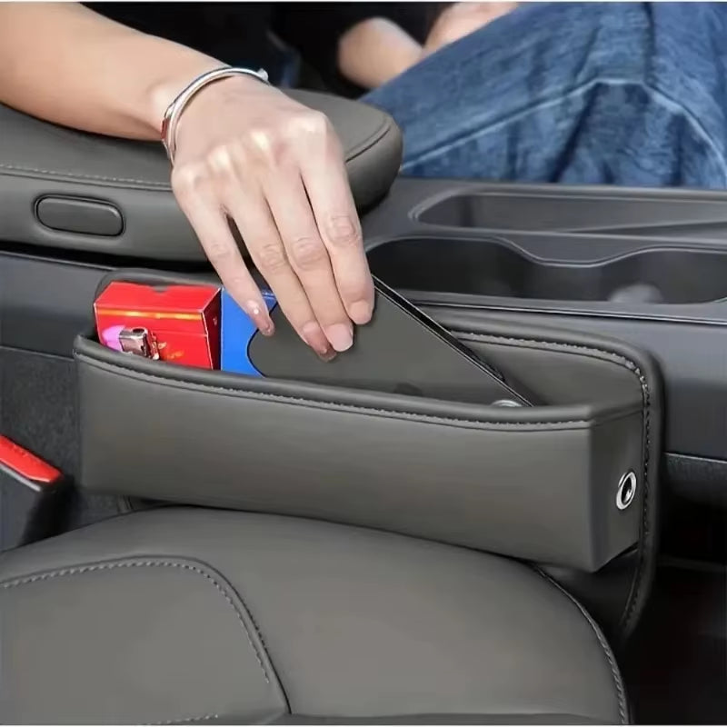 1Pc Universal Car Seat Gap Organizer PU Auto Console Side Pocket Seat Crevice Storage Box Interior Accessories